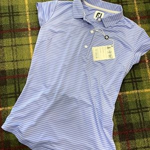 Cap Sleeve Tonal Stripe Violet —flattering cinching in back. FootJoy golf resort